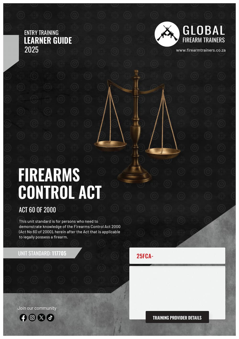 Firearms Control Act learner guide front page
