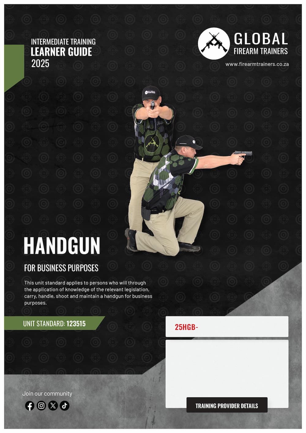Business Purposes handgun learner guide front page